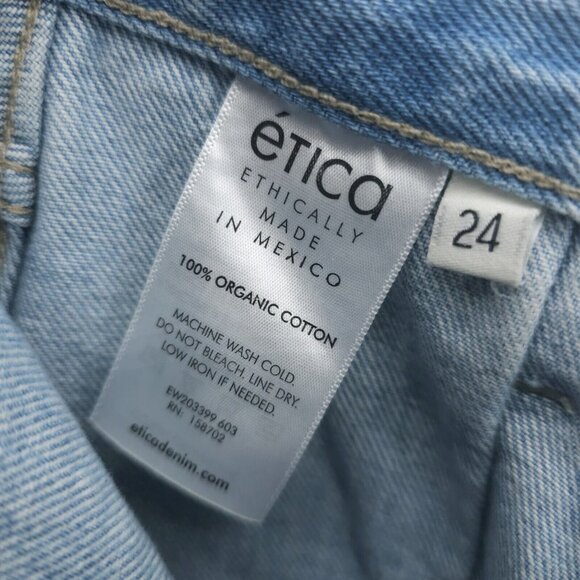 NWT ETICA Estilia High Rise Flared Pintuck Jeans BLUE REEF Wash Wide Leg Size 24 - Picture 8 of 8